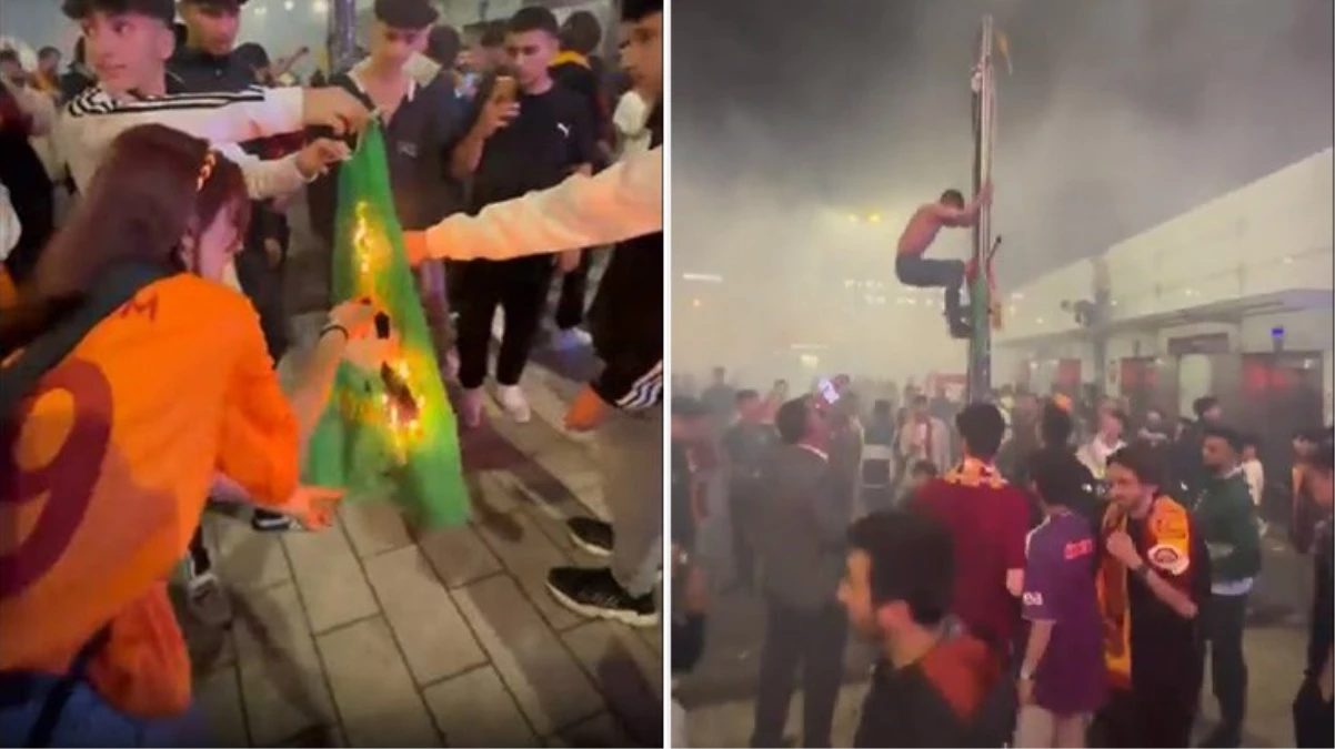 Galatasaray’ın şampiyonluk kutlamalarında HÜDA PAR bayrağı gerginliği