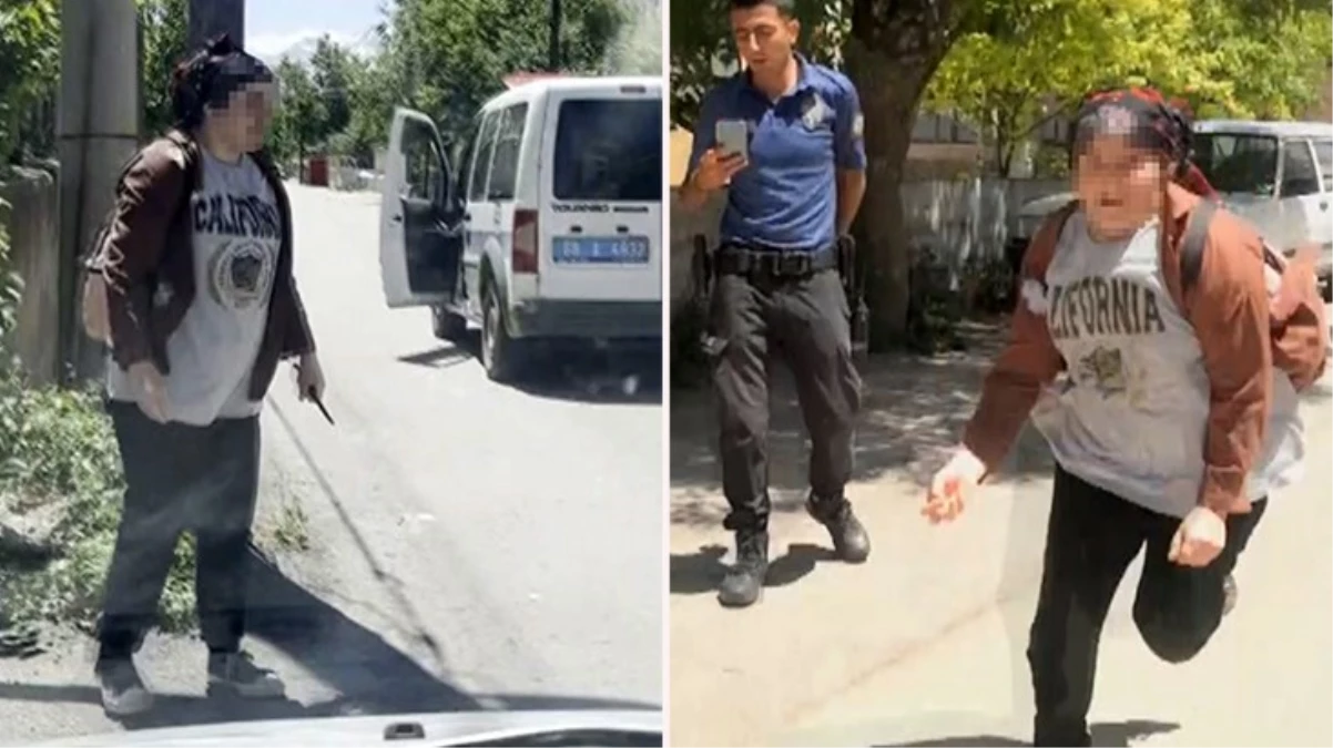 Aksaray’da bıçaklı intihar girişiminde bulunan kadın polis ve gazetecileri kovaladı
