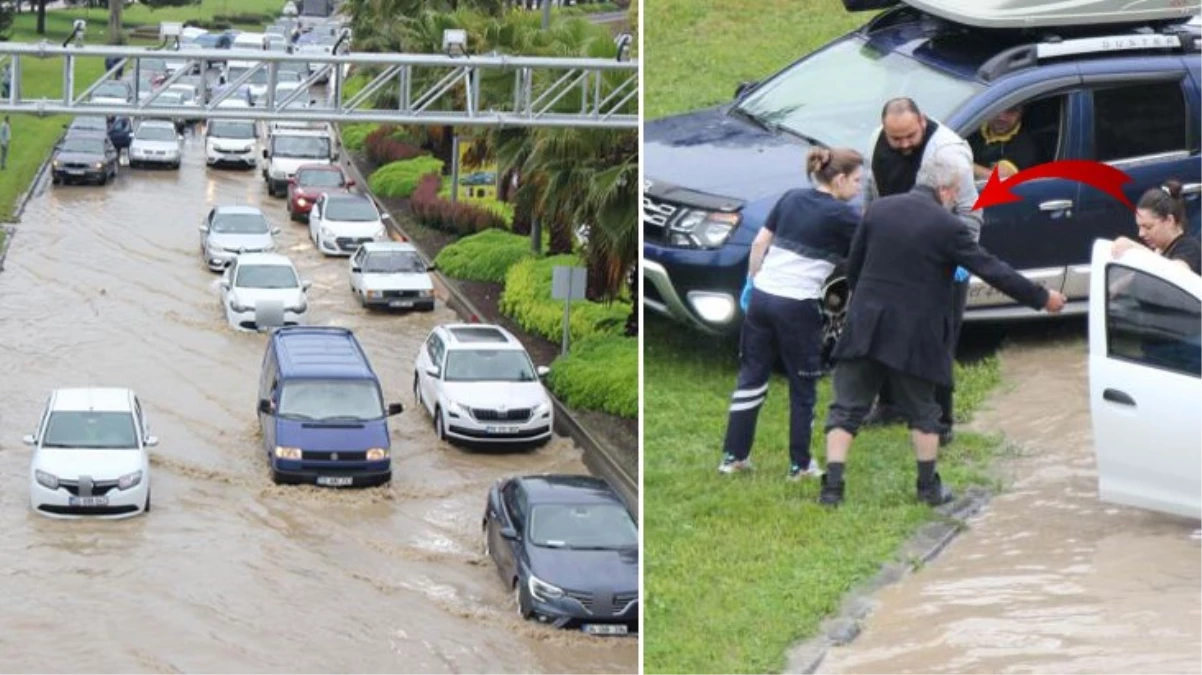 Selin vurduğu Samsun’da karayolu göle döndü! Paçaları sıvayanlar arasında belediye genel sekreteri de vardı