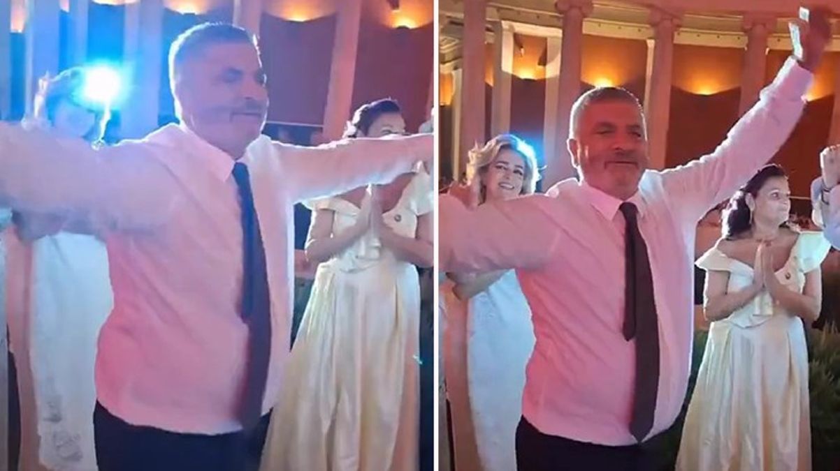 Görüntüler Yunanistan’dan! Şehrindeki orman yangınlarını umursamayan vali, düğünde dans edip göbek attı