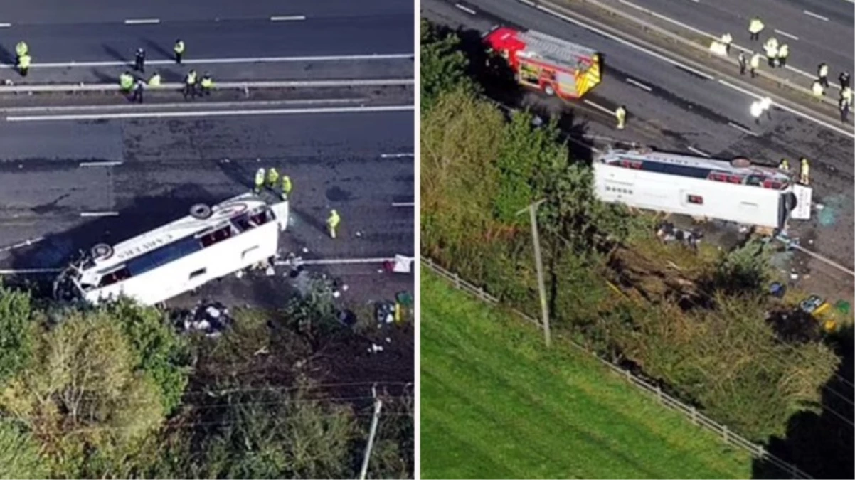 İngiltere’de okul otobüsü bir araçla çarpıştıktan sonra devrildi: 50 öğrenci yaralandı