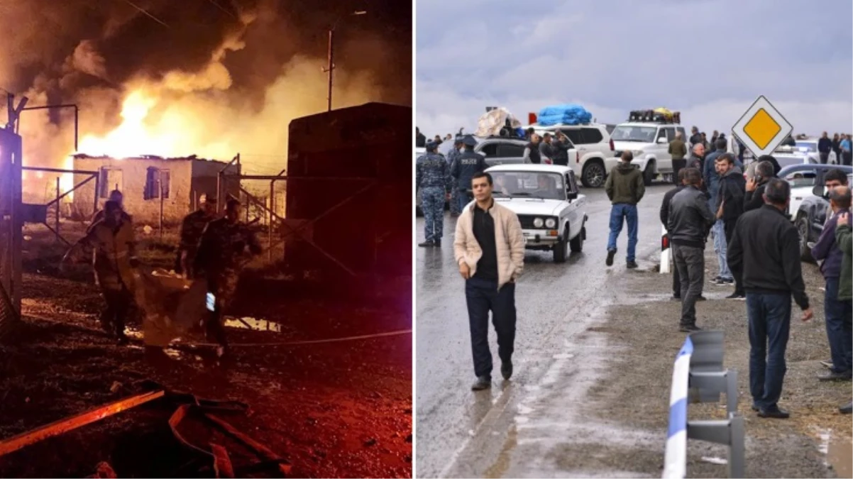 Karabağ’da 20 kişinin öldüğü patlama çok sayıda kişinin yakıt almak için depo önünde beklediği sırada meydana gelmiş