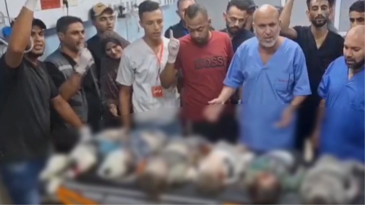 İsrail’in bomba yağdırdığı şehirde çocukjların cansız bedenlerini ön