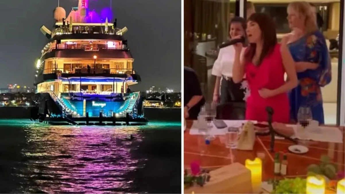 Hintli milyarderin özel davetlisi olan Burcu Güneş, 500 milyon dolarlık teknede şarkı söyledi