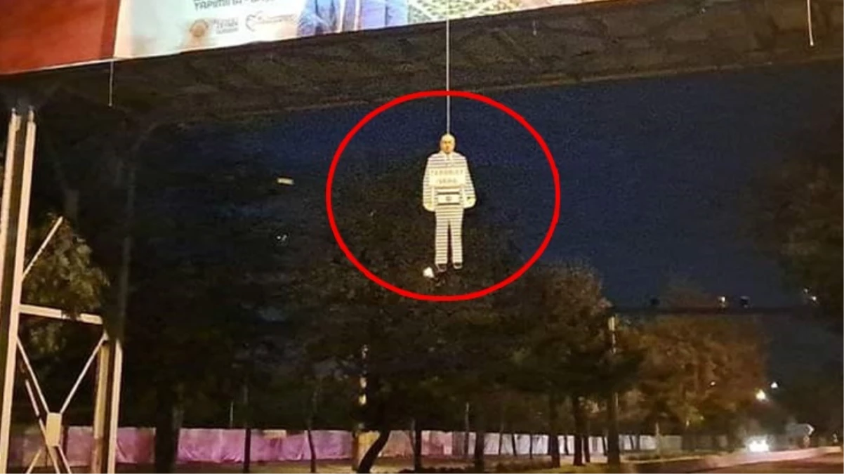 İsrail Başbakanı Netanyahu’nun maketi Afyonkarahisar’da üst geçide asıldı