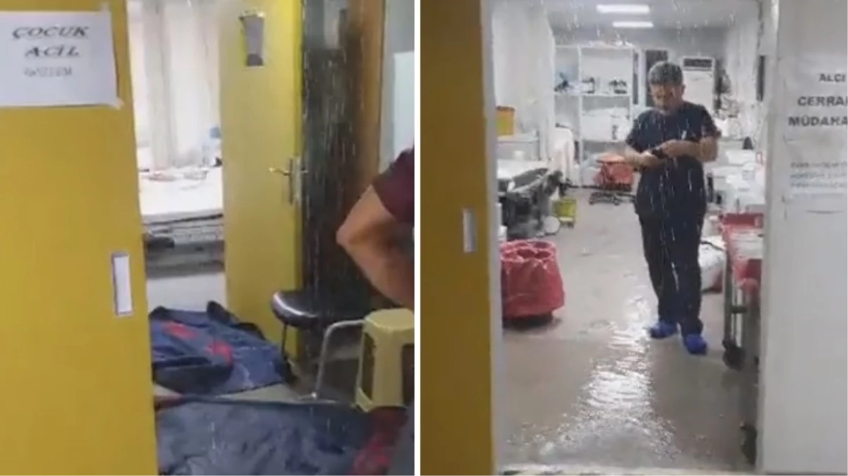 Kuvvetli yağışın etkili olduğu Hatay’da konteynerleri ve sahra hastanesini su bastı