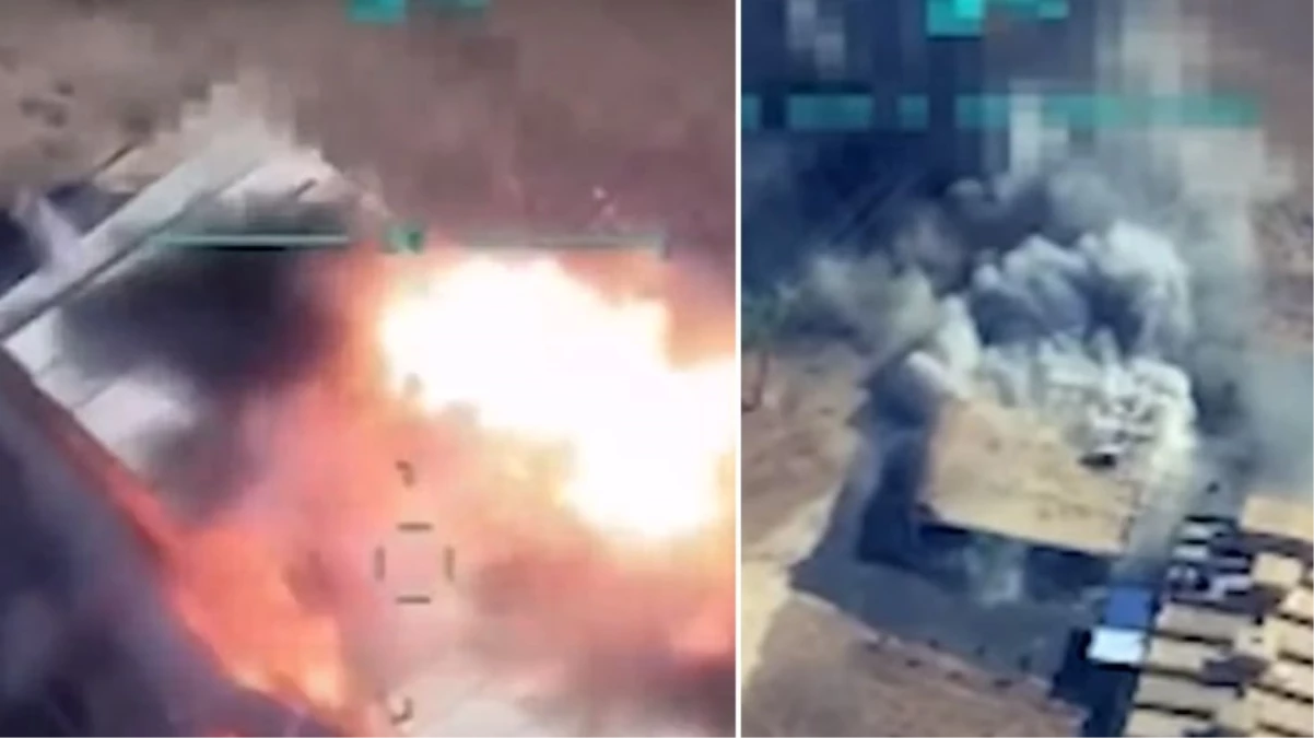 MİT’in Suriye operasyonundan ilk görüntü! Teröristlere ait mühimmat depoları ve binaları böyle vuruldu