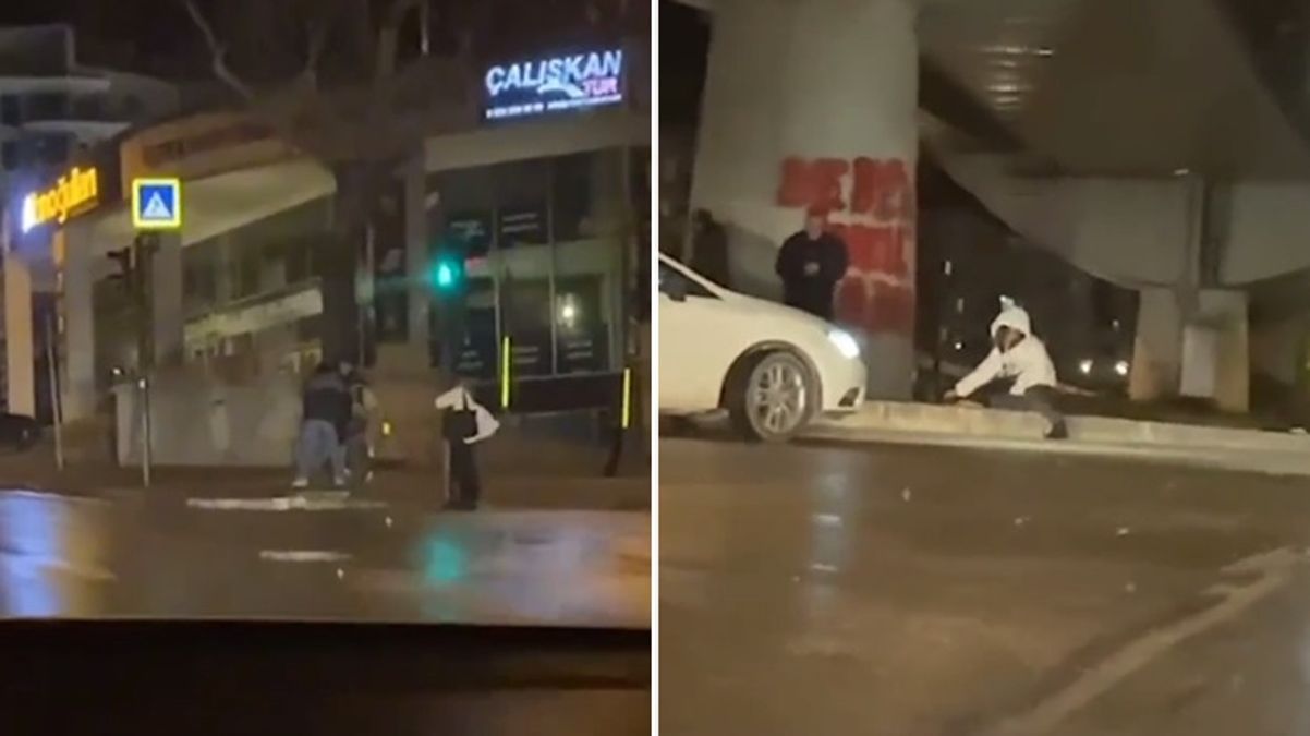 Bursa’yı lodos vurdu! Şiddetli rüzgara dışarıda yakalananlar çareyi ağaçlara sarılmakta buldu