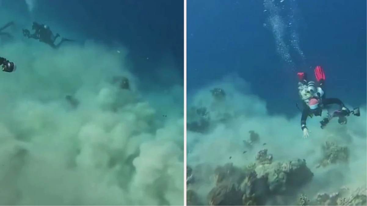 Dalgıçlar denizin dibindeyken depreme böyle yakalandı