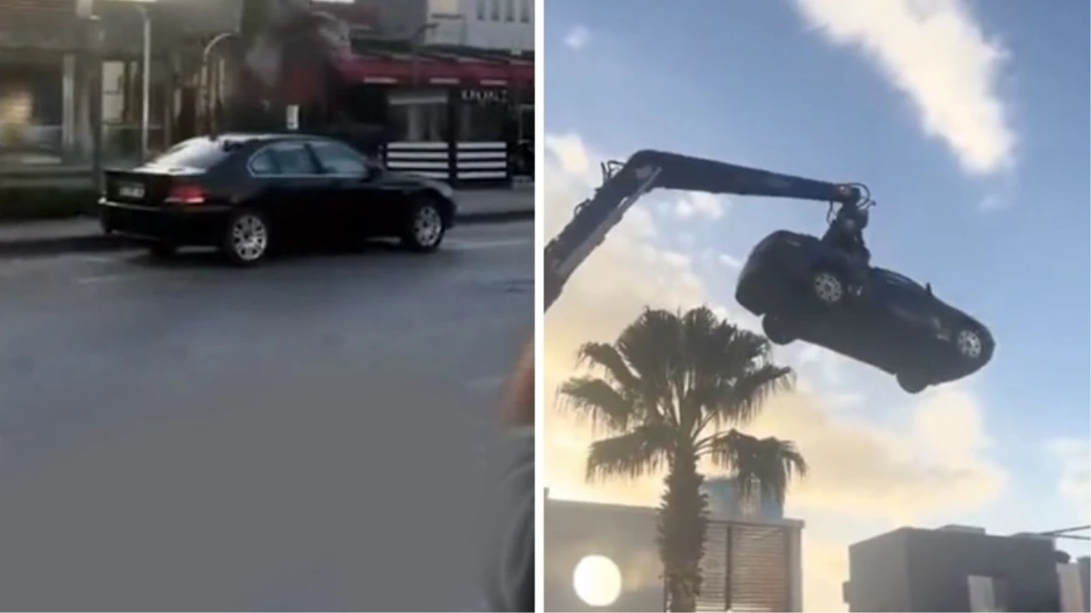 Görüntü Türkiye’den! Mekan sahibi, iş yeri önüne park yapan aracı kullanılamaz hale getirdi