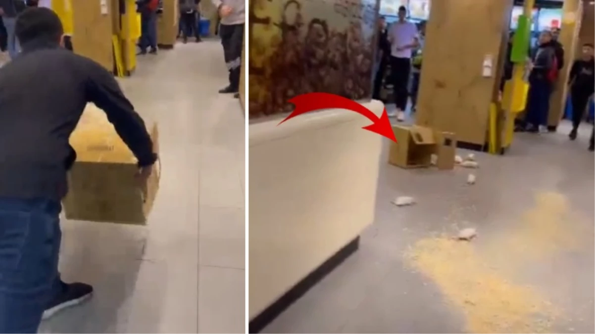 İsrail’i protesto etmek için İstanbul’daki fast food zincirine dalıp bir kutu fareyi etrafa saçtı