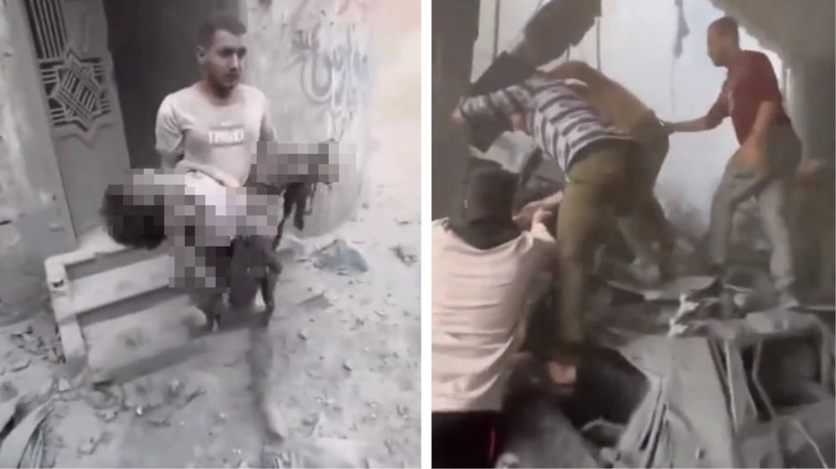 İsrail ordusu, işgale başladığı Gazze Şeridi’ndeki Han Yunus kentinde bir binayı vurdu