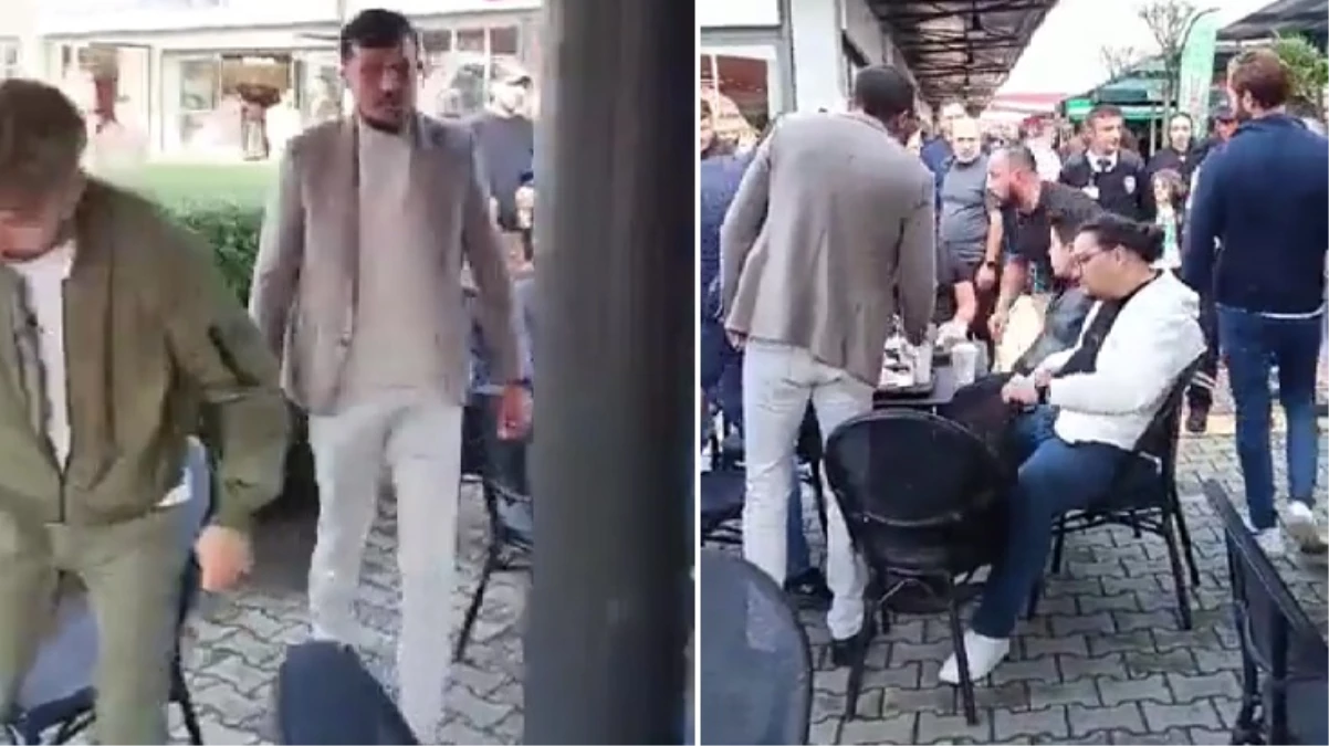 İzmit’te kalabalık grup, ünlü kahve zincirinde oturan müşterilere tepki gösterip kahvelerini döktü