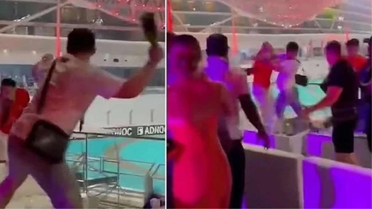 Max Verstappen’in şampiyonluğunu kutladığı partide taraftarlar şişelerle birbirine saldırdı