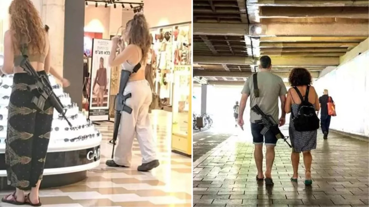 Netanyahu’nun çağrısı karşılık buldu! İsrail’de siviller sokak ve AVM’lerde silahla dolaşmaya başladı