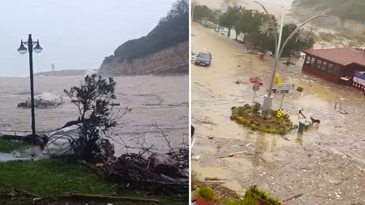 İstanbul’da fırtına! Şile’de dere taştı, Beykoz’da ağaç devrildi