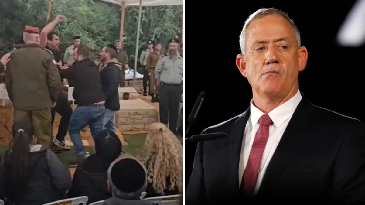 Gazze’de öldürülen İsrailli askerin cenazesinde Savaş Kabinesi Üyesi Benny Gantz’a sert tepki