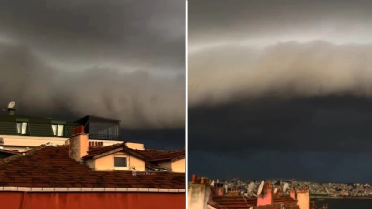 İstanbul’da sağanak öncesi ürküten görüntü! Gökyüzünde oluşan raf bulutları böyle görüntülendi