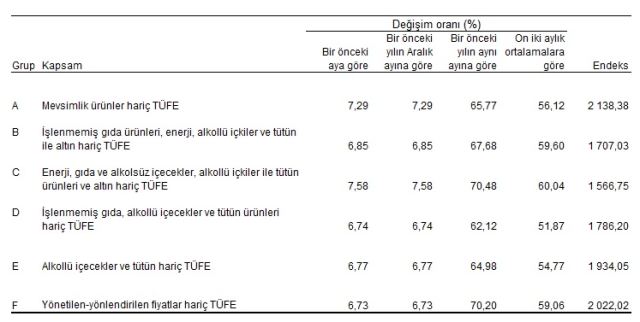 Enflasyon ocak ayında 6,7'lik artışla yıllık bazda yüzde 64,8 oldu