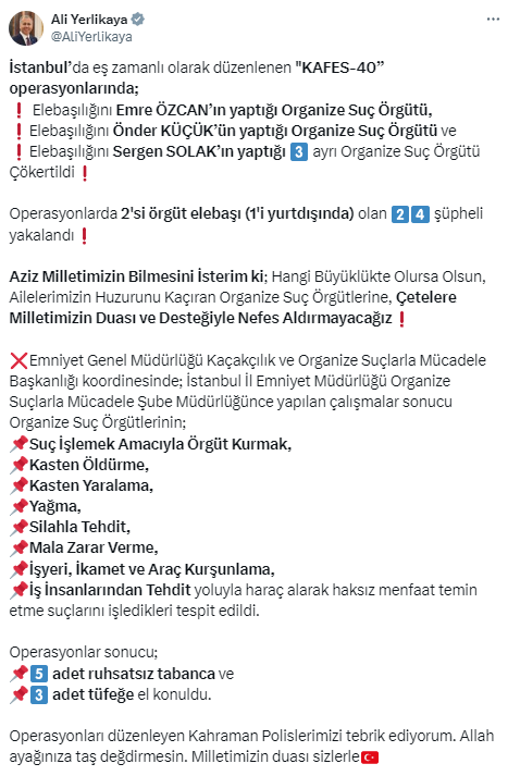 İstanbul'da düzenlenen operasyonda 3 ayrı organize suç örgütü çökertildi