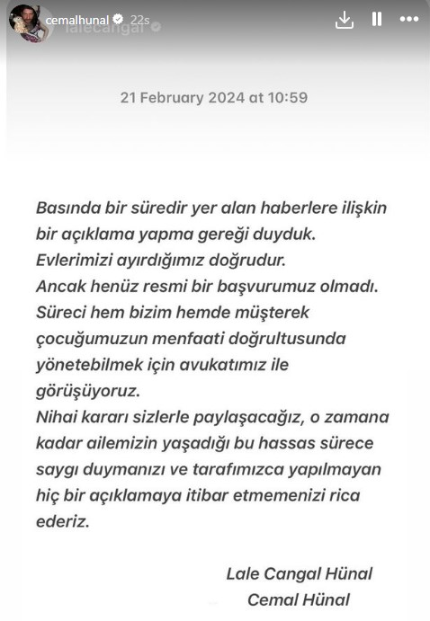 Oyuncu Cemal Hünal ve Lale Cangal boşanma kararı aldı