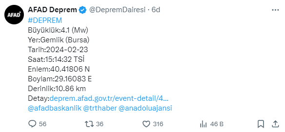 Bursa'da 4.1 büyüklüğünde deprem! Sarsıntı İstanbul ve çevre illerde de hissedildi