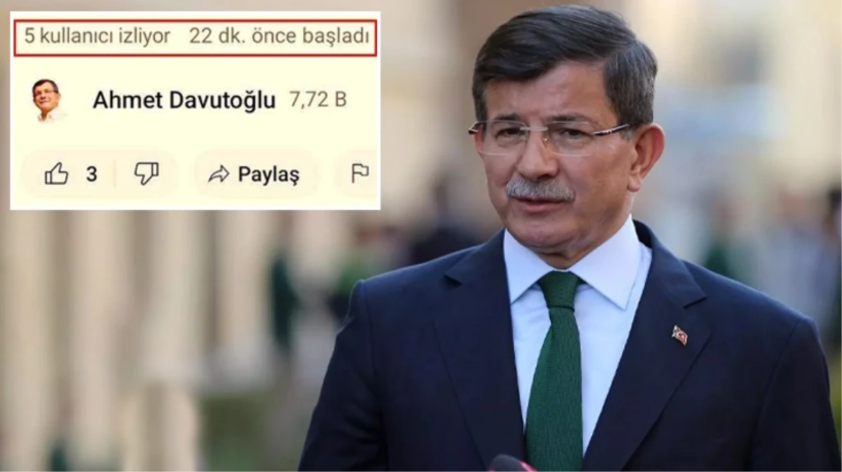 Ahmet Davutoğlu’nun açtığı yayını yalnızca 5 kişi izledi! Durumu fark eden herkes aynı soruyu yöneltti