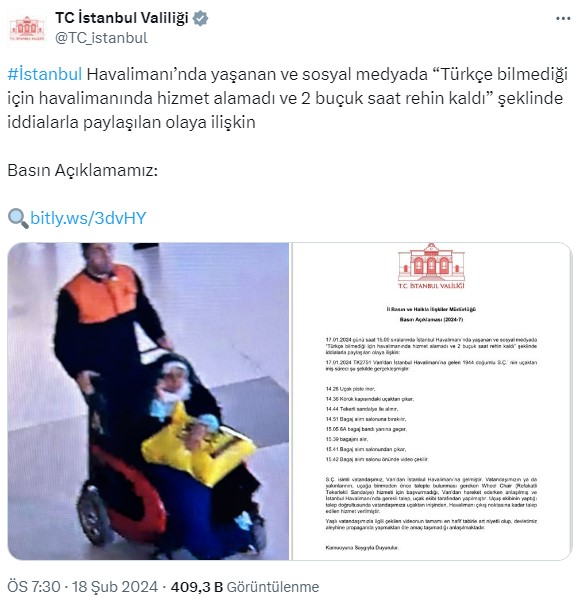 Türkçe bilmediği için annesinin havalimanında hizmet alamadığını söylemişti! Yalanının ortaya çıkmasının ardından soruşturma başlatıldı