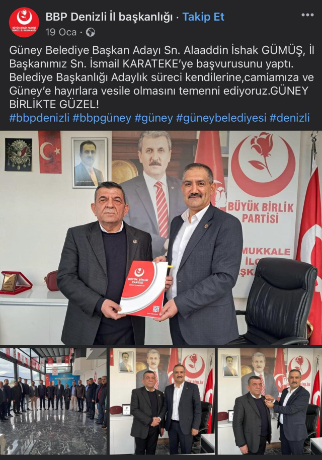 Denizli'de BBP'den aday olan İshak Gümüş, İYİ Parti tarafından aday gösterildi