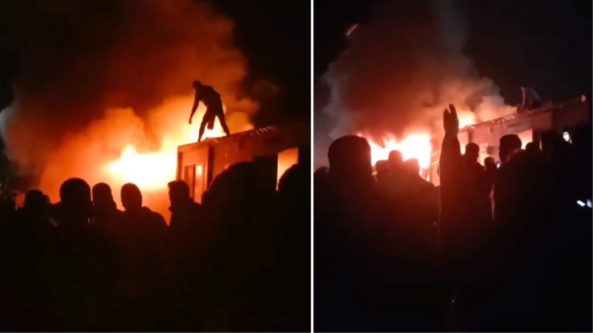 Hatay’da depremzedelerin yaşadığı konteyner kentte korkutan yangın