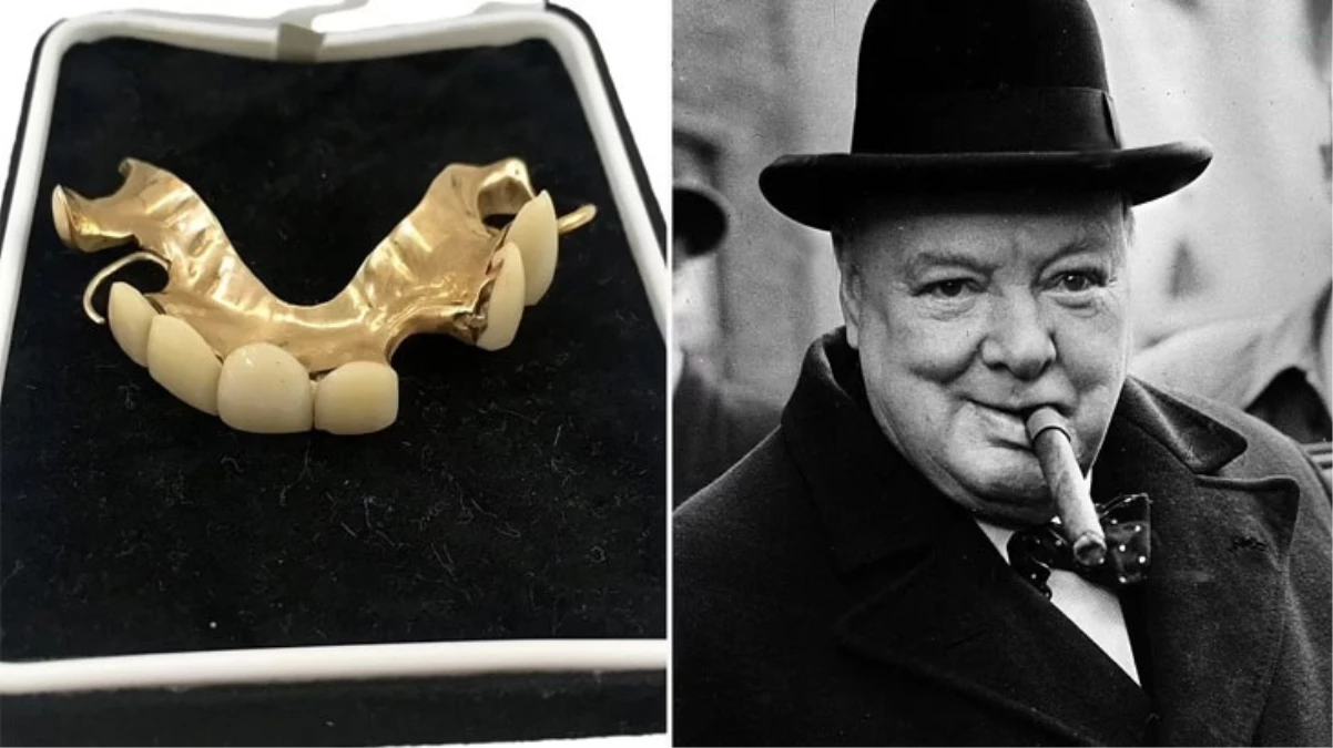 Winston Churchill’in 2. Dünya savaşı konuşması için özel olarak yaptırdığı takma dişleri 18.000 sterline satıldı
