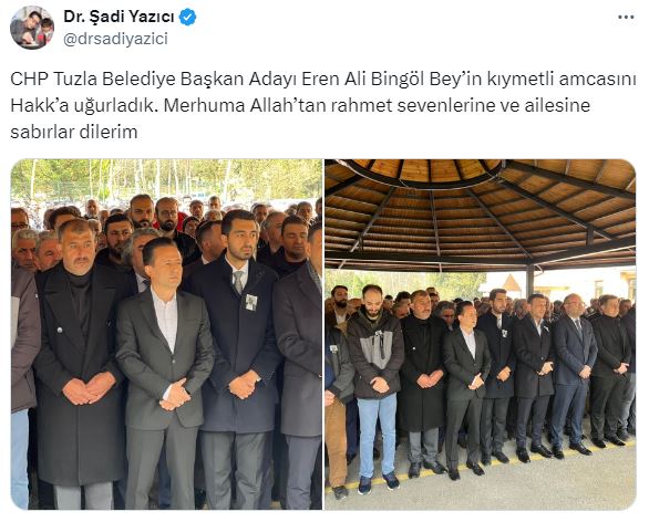 Şadi Yazıcı, rakibini acı gününde yalnız bırakmadı