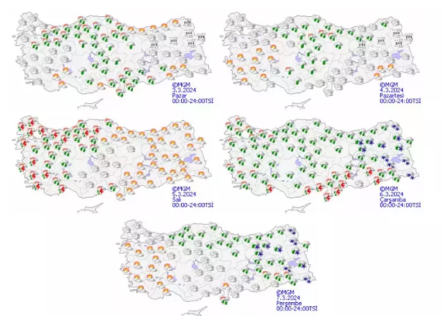 Meteoroloji'den art arda uyarılar! Salı günü sağanak, perşembe günü kar geliyor