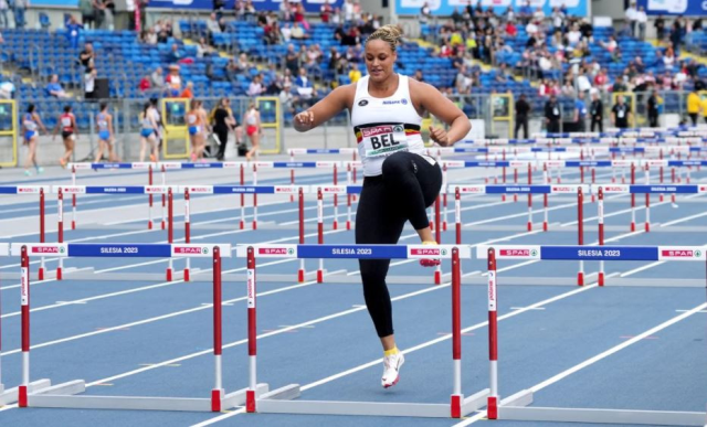 Avrupa Atletizm Şampiyonası'na damga vuran anlar! Belçikalı gülleci atletizm yarışmasına katıldı