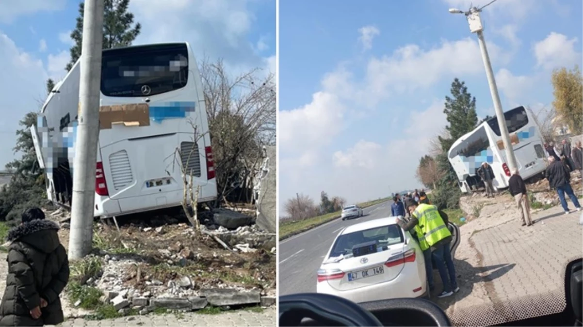 Otobüs evin bahçesine girdi, yolcular büyük panik atlattı