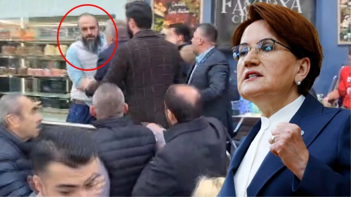 Akşener'in esnaf ziyaretinde arbede! Yeniden Refahlı bir kişi pankart asmak isteyince ortalık karıştı