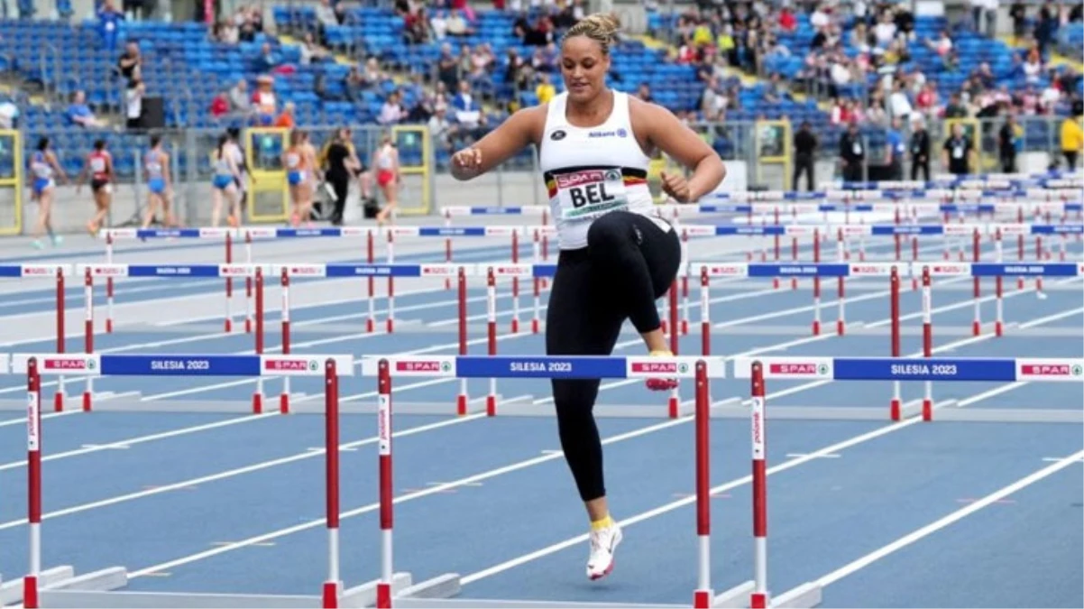 Avrupa Atletizm Şampiyonası’na damga vuran anlar! Belçikalı gülleci atletizm yarışmasına katıldı