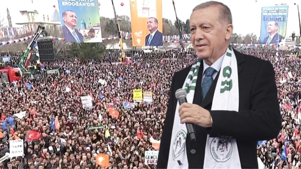 Cumhurbaşkanı Erdoğan’dan Konya’da gövde gösterisi! Seçim mitingine 110 bin kişi katıldı