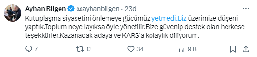 Kars Belediye Başkan adayı Ayhan Bilgen erken havlu attı: Gücümüz yetmedi