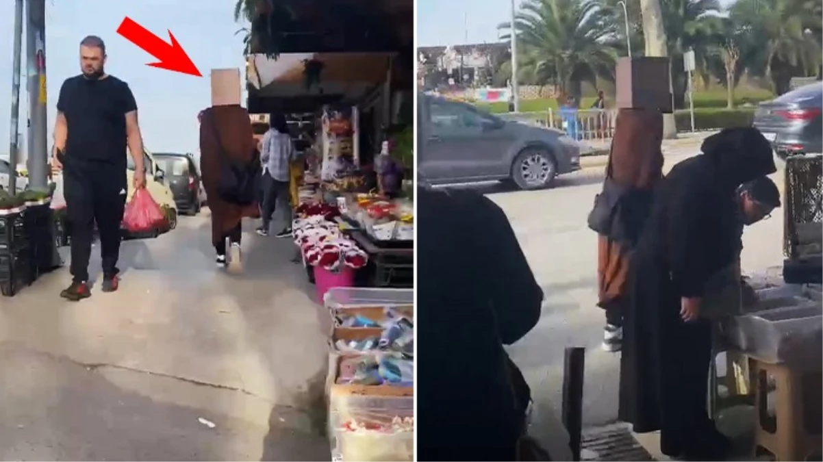 Kafasına karton kutu geçiren kadın sokak sokak dolaştı