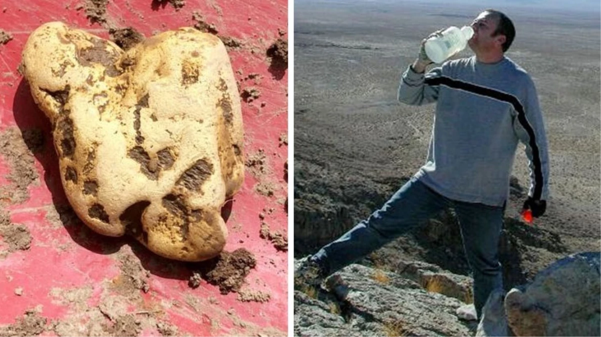 Toprağı 20 dakika taradıktan sonra ülkenin en büyük altın külçesini buldu