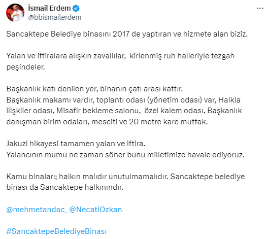 Alper Yeğin: Sancaktepe'deki jakuzi meselesinden daha büyük bir 'lüks ve batırılan belediye hikayesi'ni yakında anlatacağım