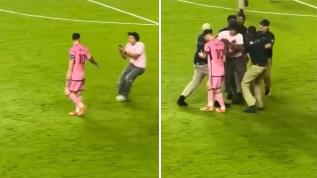 2 kare arasında 1 saniye var! Messi’nin korumları kadın taraftara hayatının şokunu yaşattı