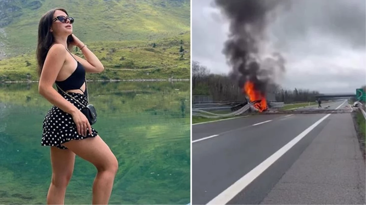 21 yaşındaki model ve sevgilisi kaza yaptıkları otomobilin içinde yanarak öldü