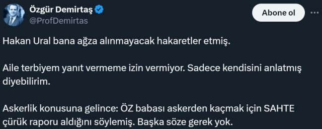 Hakan Ural kendisini eleştiren Özgür Demirtaş'a canlı yayında verdi veriştirdi