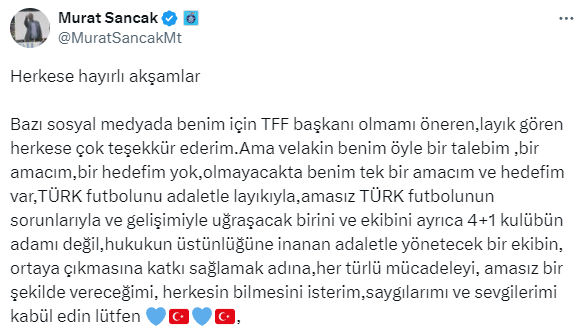 TFF başkanlığına aday mı olacak? Murat Sancak'tan iddialara yanıt gecikmedi