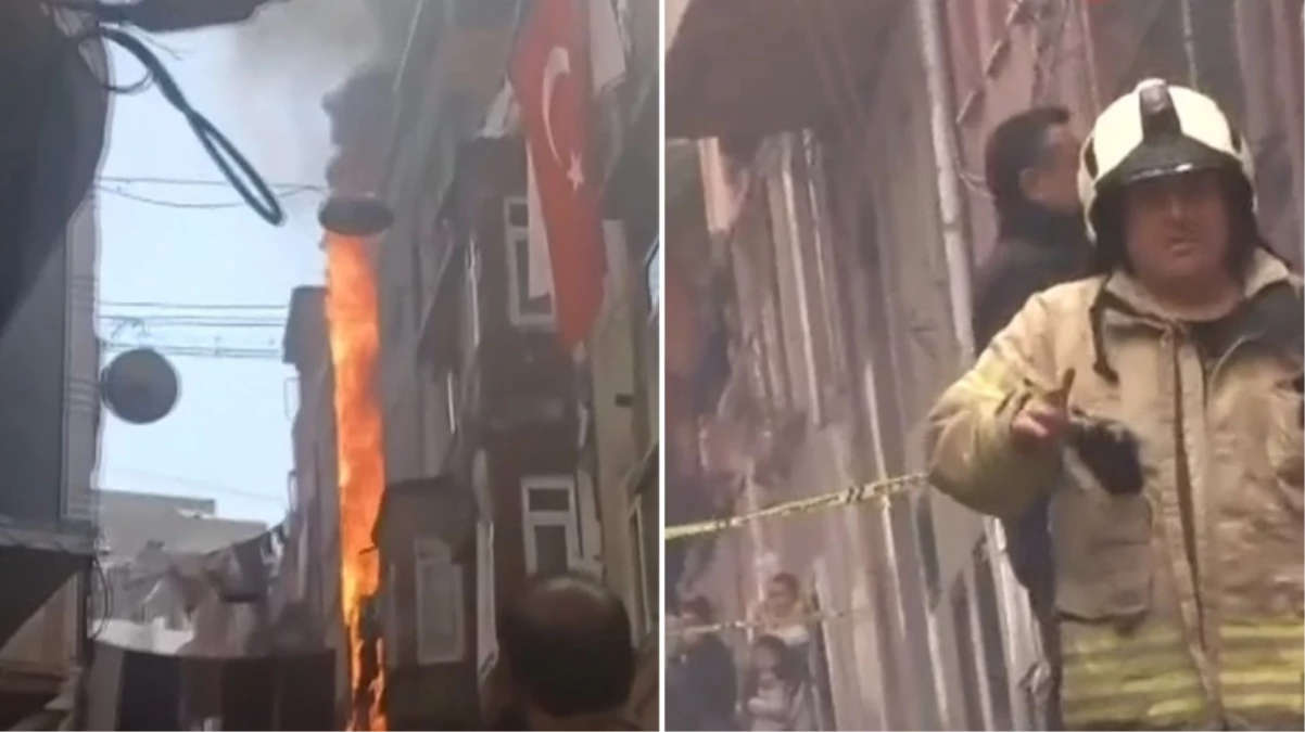 Beyoğlu’nda korkutan yangın! Bitişik iki binadan alevler yükseldi