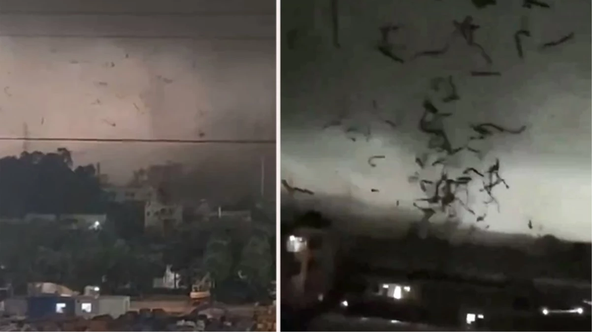 Çin’de çıkan hortum ortalığı savaş alanına çevirdi