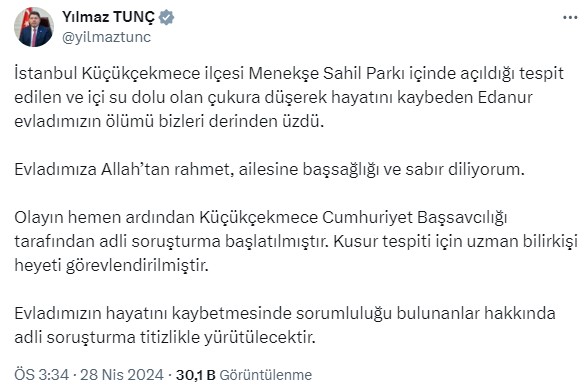 İBB'nin açtığı çukura düşerek hayatını kaybeden Edanur'un akrabası isyan etti: Orayı çevirmeleri gerek ama hiçbir şey yoktu