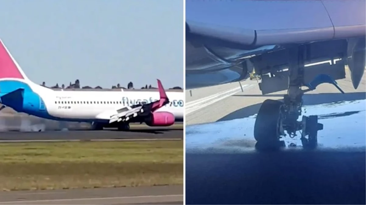 Güney Afrika’da kalkış sırasında tekerleği düşen uçak acil iniş yaptı